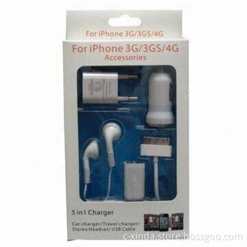 Four-in-one Charger with Mini USB Power Adapter and Cable, Mirco USB for iPad and iPhone